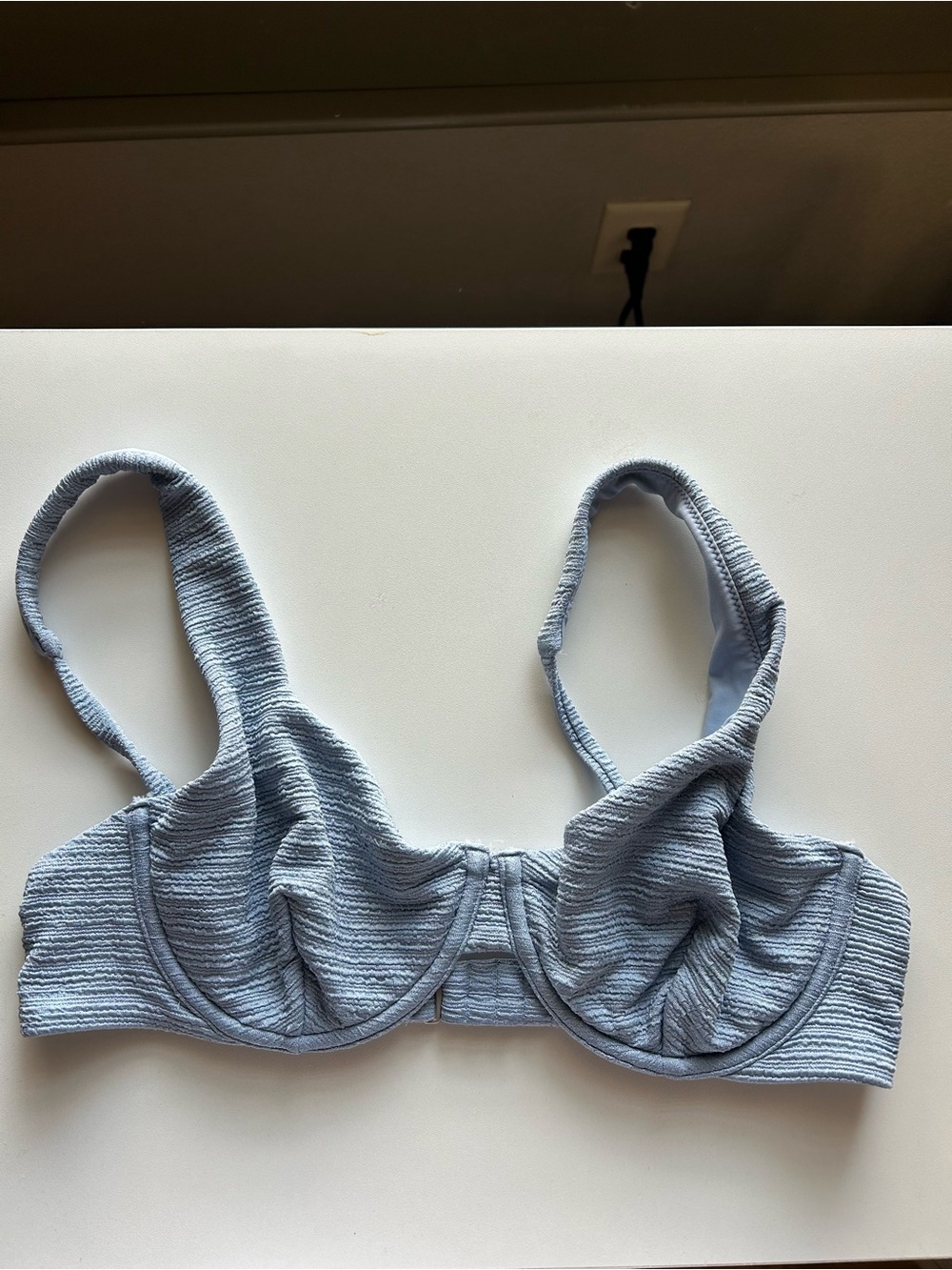 Abercrombie & Fitch Light Blue Ribbed Underwire Swim Top